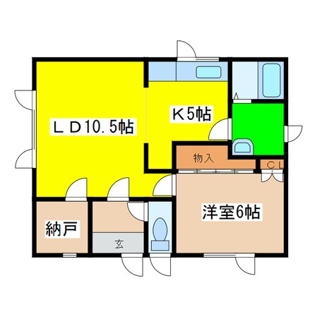 白糠町西１条北１－１－３４テラスハウスの物件間取画像